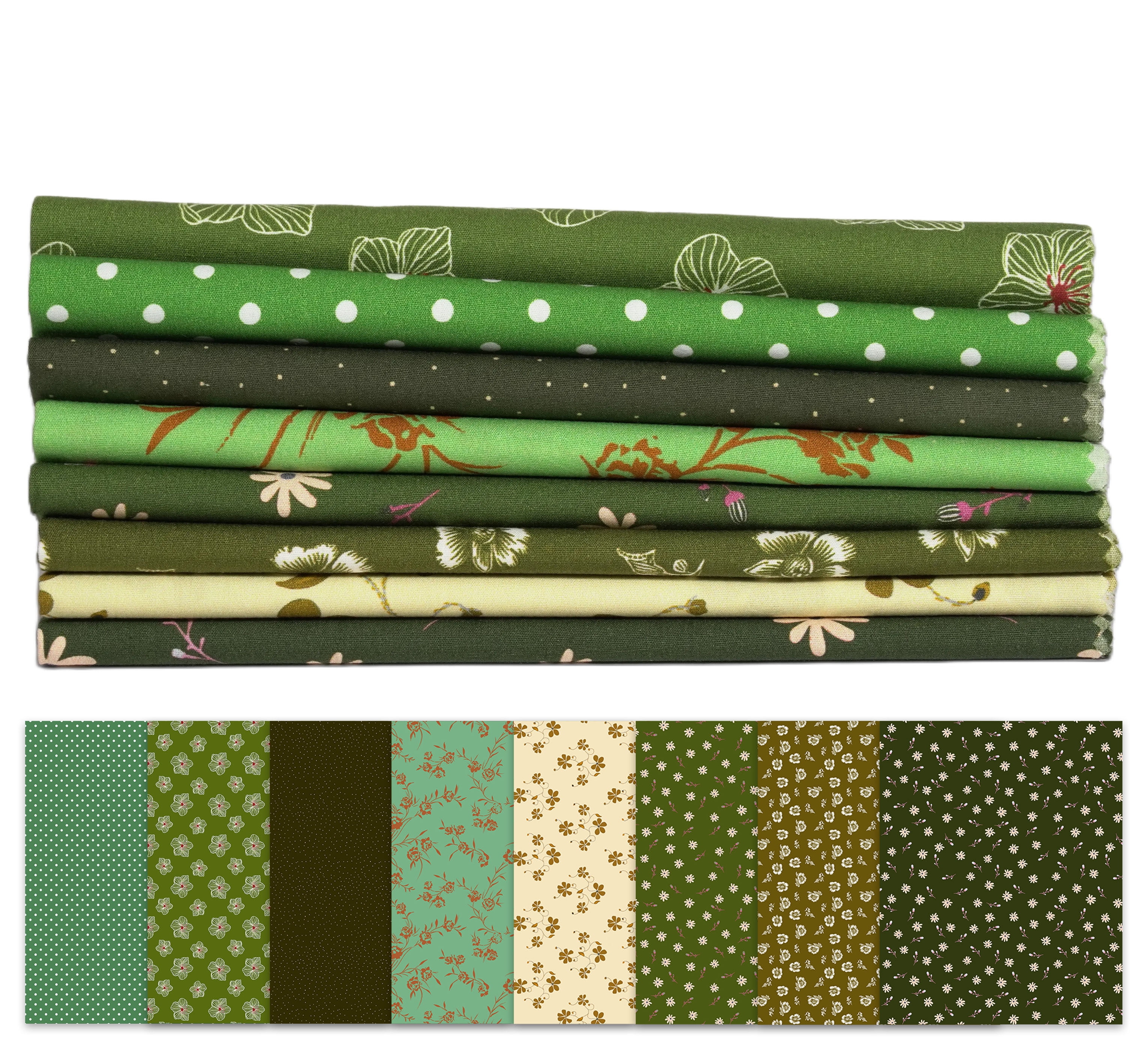 Soimoi 8 Pc Fat Quarter Bundle- Florals Print 18"x 22" DIY Patchwork- 100% Cotton Pre-Cut Quilting Fabric Multicolor