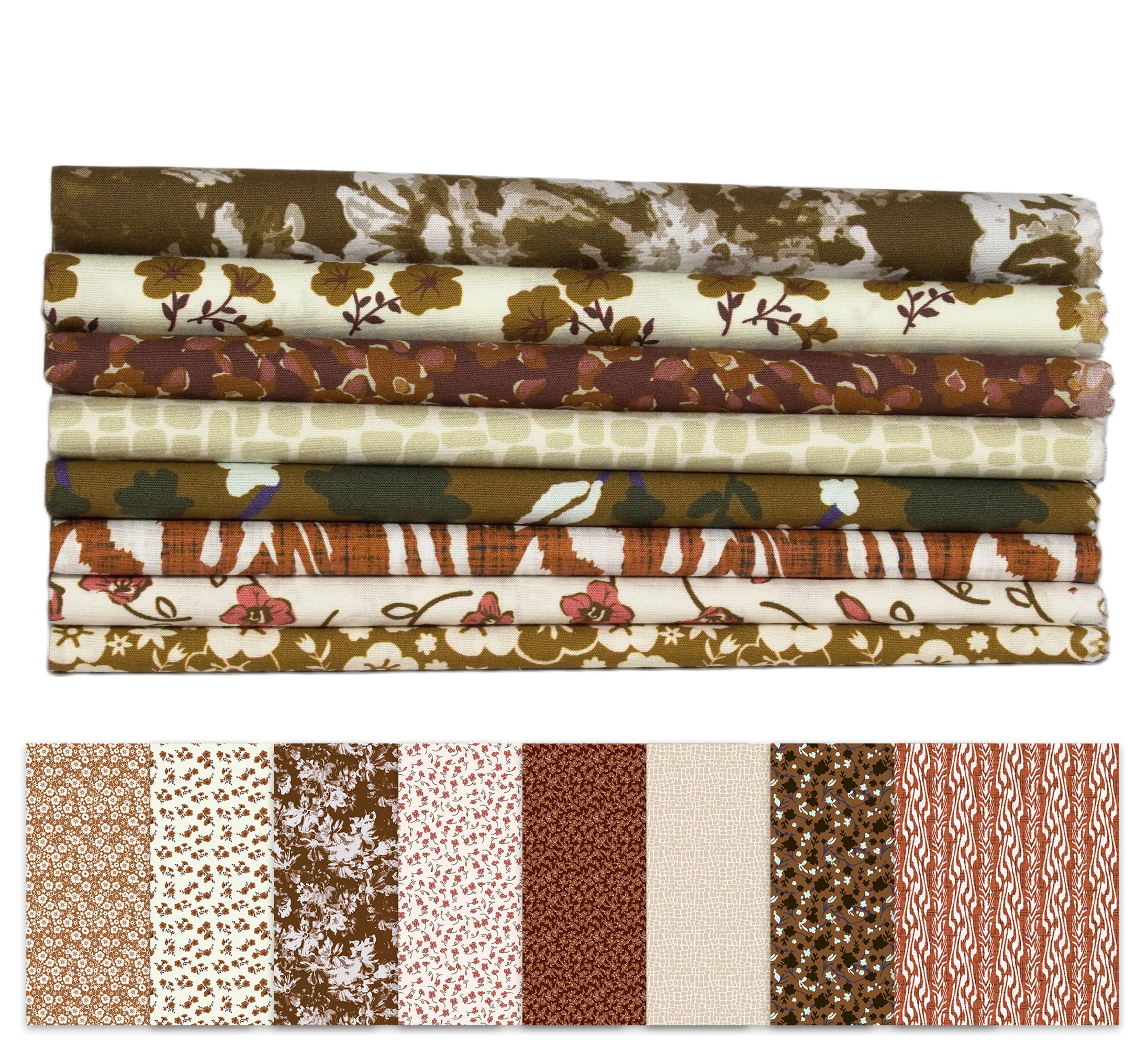 Soimoi 8 Pc Fat Quarter Bundle- Florals Print 18"x 22" DIY Patchwork- 100% Cotton Pre-Cut Quilting Fabric Multicolor