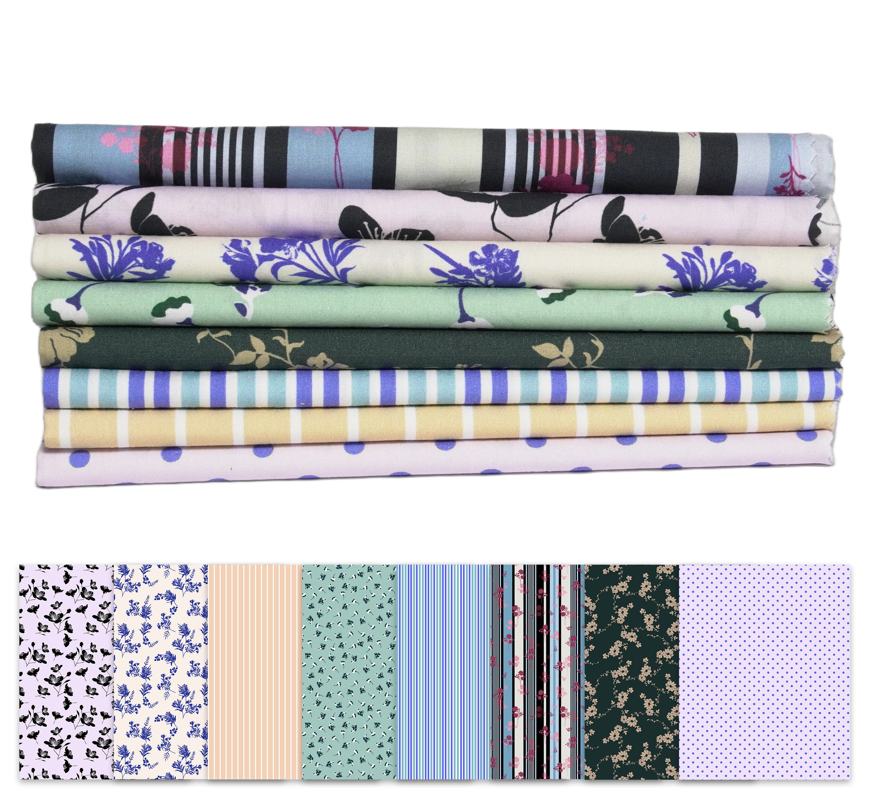Soimoi 8 Pc Fat Quarter Bundle- Florals Print 18"x 22" DIY Patchwork- 100% Cotton Pre-Cut Quilting Fabric Multicolor