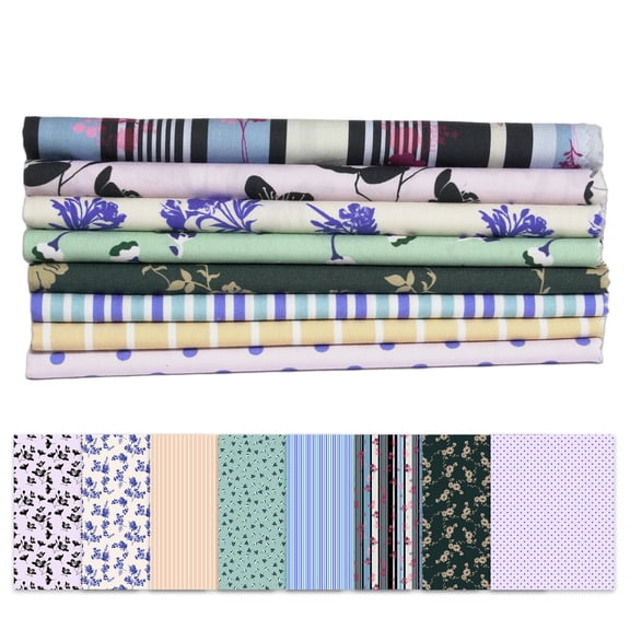 Soimoi 8 Pc Fat Quarter Bundle- Florals Print 18"x 22" DIY Patchwork- 100% Cotton Pre-Cut Quilting Fabric Multicolor