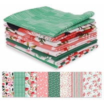 Soimoi 8 Pc Fat Quarter Bundle,Spring Summer Floral Print CollectionPrint 18"x 22"DIY Patchwork-100% CottonPre-Cut Quilting Fabric Pink, Red, Green