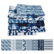 Soimoi 8 Pc Fat Quarter Bundle -Tie & DyePrint 18"x 22"DIY Patchwork-100% CottonPre-Cut Quilting Fabric (Blue)