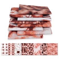 Soimoi 8 Pc Fat Quarter Bundle -Tie & DyePrint 18"x 22"DIY Patchwork-100% CottonPre-Cut Quilting Fabric (Brown & Red)