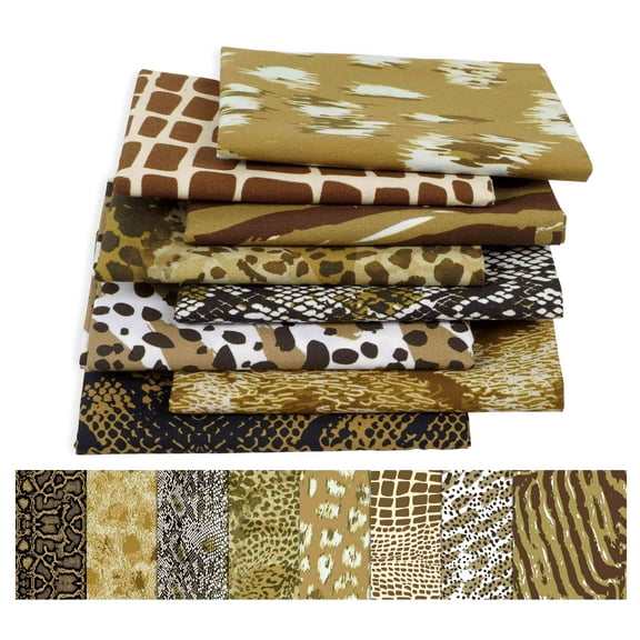 Soimoi 8 Pc Fat Quarter Bundle -Tie & DyePrint 18"x 22"DIY Patchwork-100% CottonPre-Cut Quilting Fabric (Earthy Tones)