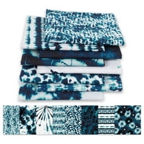 Soimoi 8 Pc Fat Quarter Bundle -Tie & DyePrint 18"x 22"DIY Patchwork-100% CottonPre-Cut Quilting Fabric (Medium Blue)