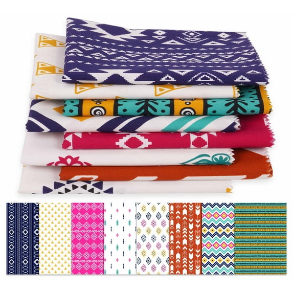 Soimoi 8 Pc Fat Quarter Bundle,Traditional Africal Tribal Print CollectionsPrint 18"x 22"DIY Patchwork-100% CottonPre-Cut Quilting Fabric Multicolor