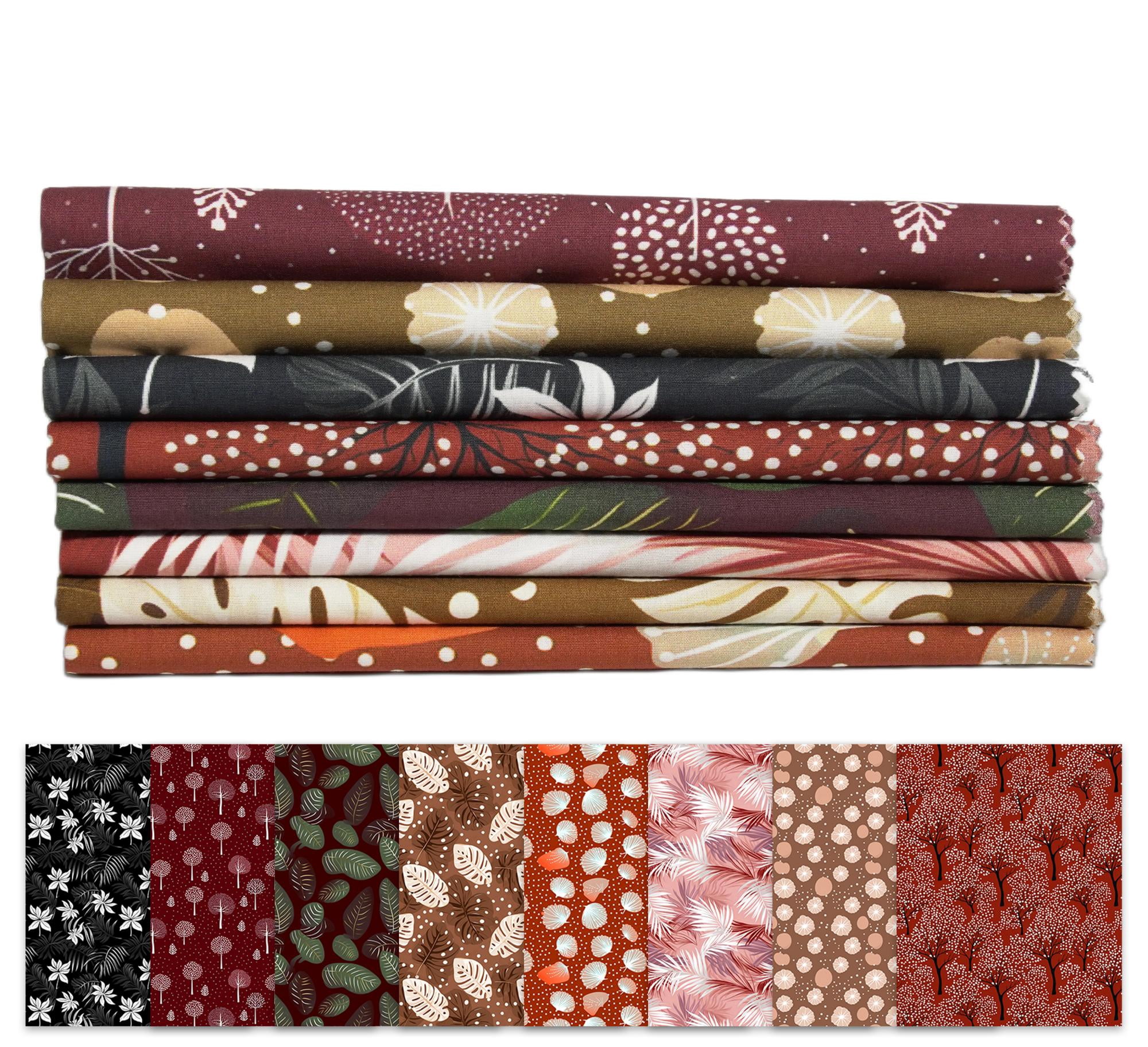 Soimoi 8 Pc Fat Quarter Bundle- Tree Print 18"x 22" DIY Patchwork- 100% Cotton Pre-Cut Quilting Fabric Multicolor
