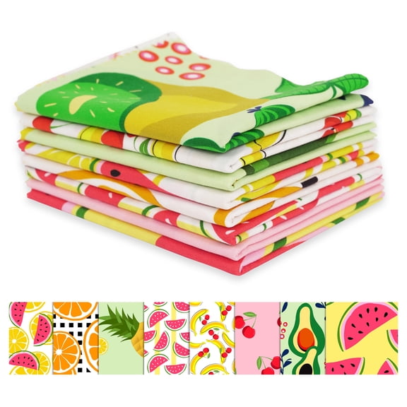 Soimoi 8 Pc Fat Quarter Bundle -Tropical FruitsPrint 18"x 22"DIY Patchwork-100% CottonPre-Cut Quilting Fabric (Multicolor)