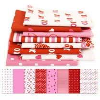 Soimoi 8 Pc Fat Quarter Bundle-Valentine Love ThemePrint 18"x 22"DIY Patchwork-100% CottonPre-Cut Quilting Fabric Pink-White & Red
