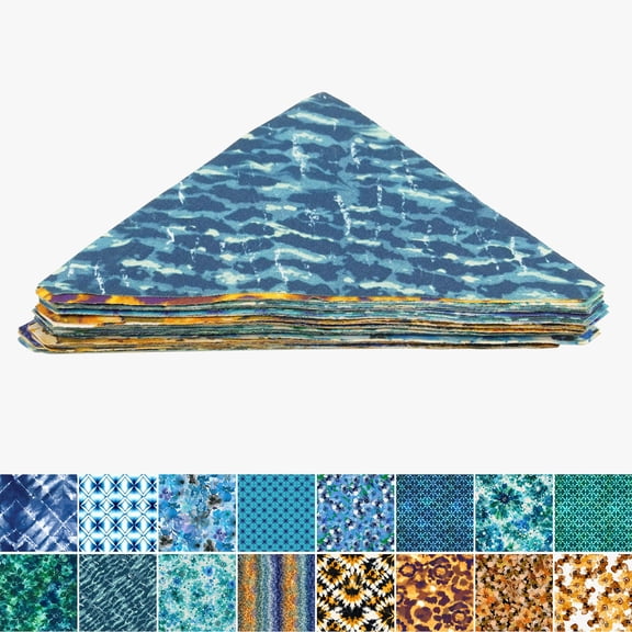 Soimoi 80 Pcs Precut Fabric Triangles for Quilting - 100% Cotton - Slightly Starched for Precision Piecing - 3.5" Height 45 Degree Quilting Triangles with Trimmed Dog Ears