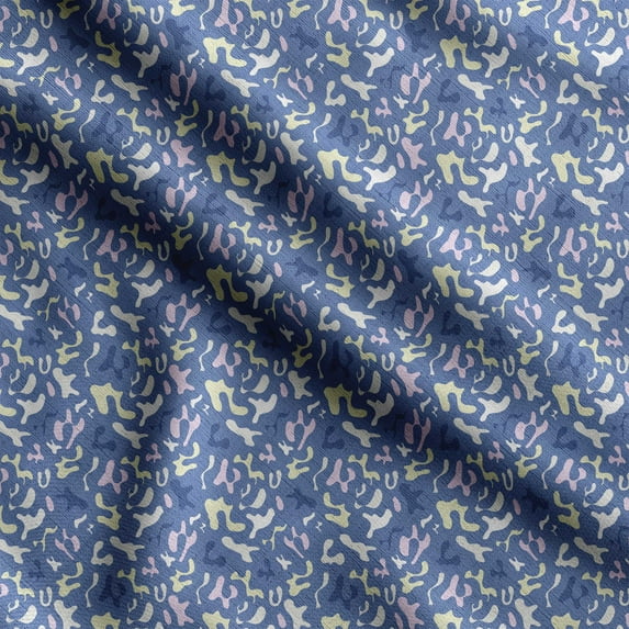 Soimoi Abstract Print,Cotton Cambric, Quilting Fabric Sold by The Yard 42 Inch Wide, Medium Weight Cotton Fabric, SewingSupplies, Blue