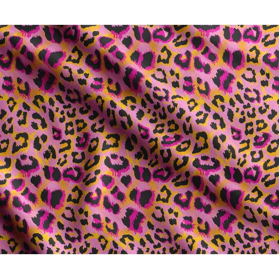 Soimoi Animal Skin Printed, Cotton Satin Spandex Sewing Fabric By The Yard- 54 Inch Widedecorative Fabric For Dresses And Home Accents - Pink