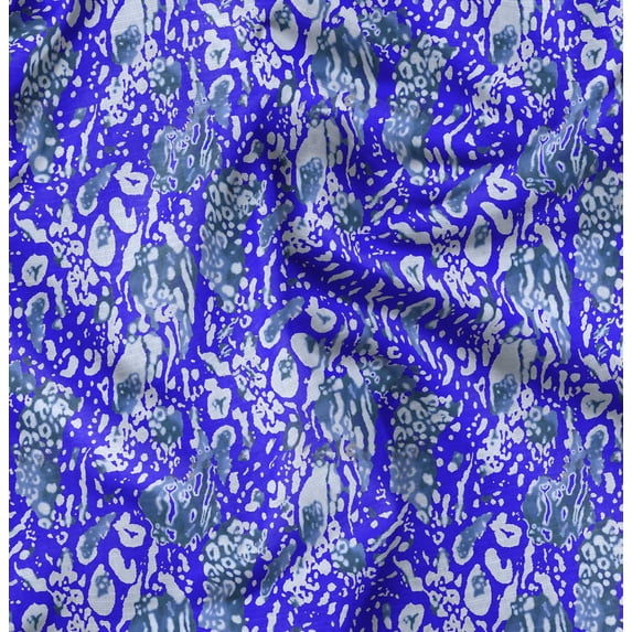 Soimoi Animal Skin Printed,Cuddle Minky Fabric, Sewing Fabric by The Yard 56 Inch Wide,Decorative Plush Soft Fabric, Baby Garments, Toys and Blankets, Blue