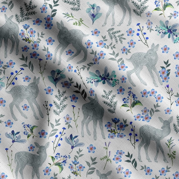 Soimoi Animals Print, Poly Taffeta Fabric, Decor Sewing Fabric by The Yard 56 Inch Wide, Decorative Fabric for Outdoor Upholstery, Umbrellas and Home Accents, Light Grayish Blue