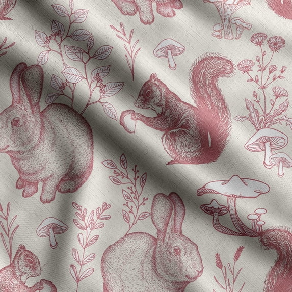 Soimoi Animals Print, Velvet Fabric, Decor Sewing Fabric by The Yard 54 Inch Wide,Decorative Fabric for Upholstery and Home Accents, Light Pink