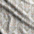 thumbnail image 1 of Soimoi Asian Paisley Print, Silk Fabric, Decor Sewing Fabric by The Yard 42 Inch Wide,Decorative Fabric for Shirts Suits Ties, Beige & White, 1 of 5