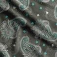 thumbnail image 1 of Soimoi Asian Paisley Printed, Cotton Fleece, Fabric by The Yard Sewing DIY Stretch Fabric 56 Inches Wide, WarmFabric for Hats, Coats, Gloves, Blankets, Teal Green, 1 of 5