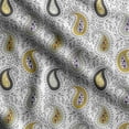thumbnail image 1 of Soimoi Asian Paisley Printed, Cotton Satin Spandex, Sewing Fabric by The Yard 54 Inch Wide, Decorative Fabric for Dresses and Home Accents, Black&White, 1 of 5