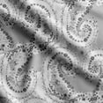 thumbnail image 1 of Soimoi Asian Paisley Printed, Cotton Satin Spandex, Sewing Fabric by The Yard 54 Inch Wide, Decorative Fabric for Dresses and Home Accents, White & Gray, 1 of 5