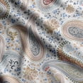 thumbnail image 1 of Soimoi Asian Paisley Printed, Japan Crepe SatinFabric, by The Yard 54 Inch Wide, Decorative Sewing Fabric for Dresses Kimonos Gowns, Light Gray, 1 of 5
