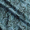 thumbnail image 1 of Soimoi Asian Paisley Printed, Japan Crepe SatinFabric, by The Yard 54 Inch Wide, Decorative Sewing Fabric for Dresses Kimonos Gowns, Turquoise Blue, 1 of 5