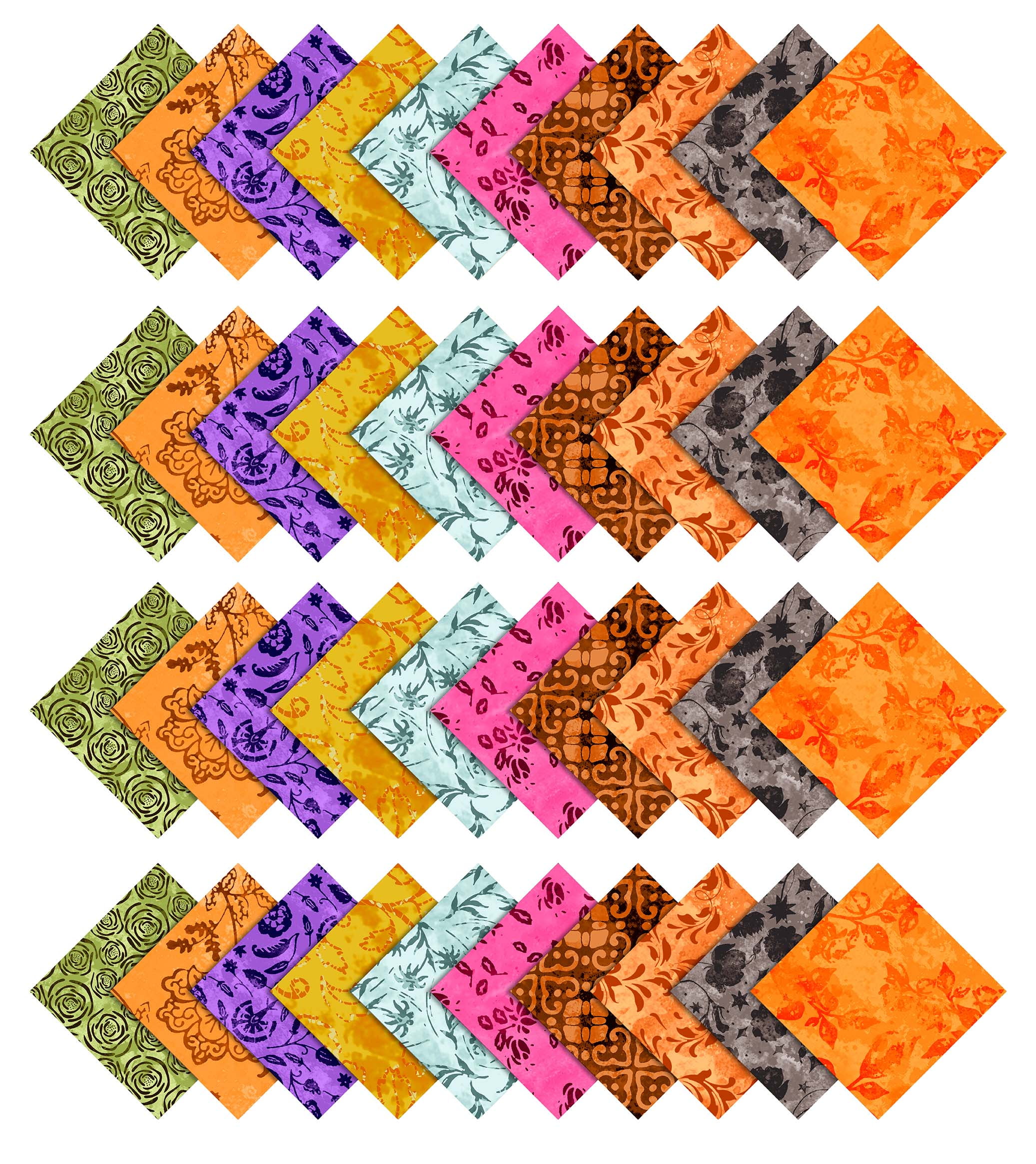 Soimoi Batik Print Precut 10-inch Cotton Fabric Quilting Squares Charm Pack DIY Patchwork Sewing Craft