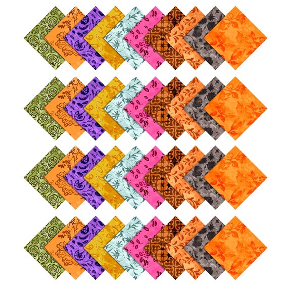 Soimoi Batik Print Precut 10-inch Cotton Fabric Quilting Squares Charm Pack DIY Patchwork Sewing Craft