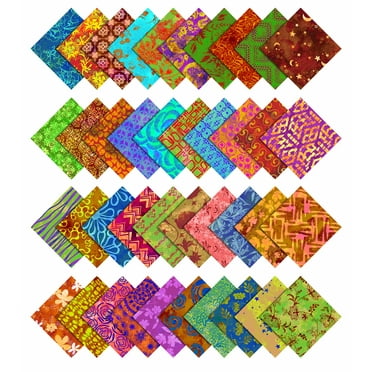 Soimoi Batik Print Precut 10-inch Cotton Fabric Quilting Squares Charm Pack DIY Patchwork Sewing Craft