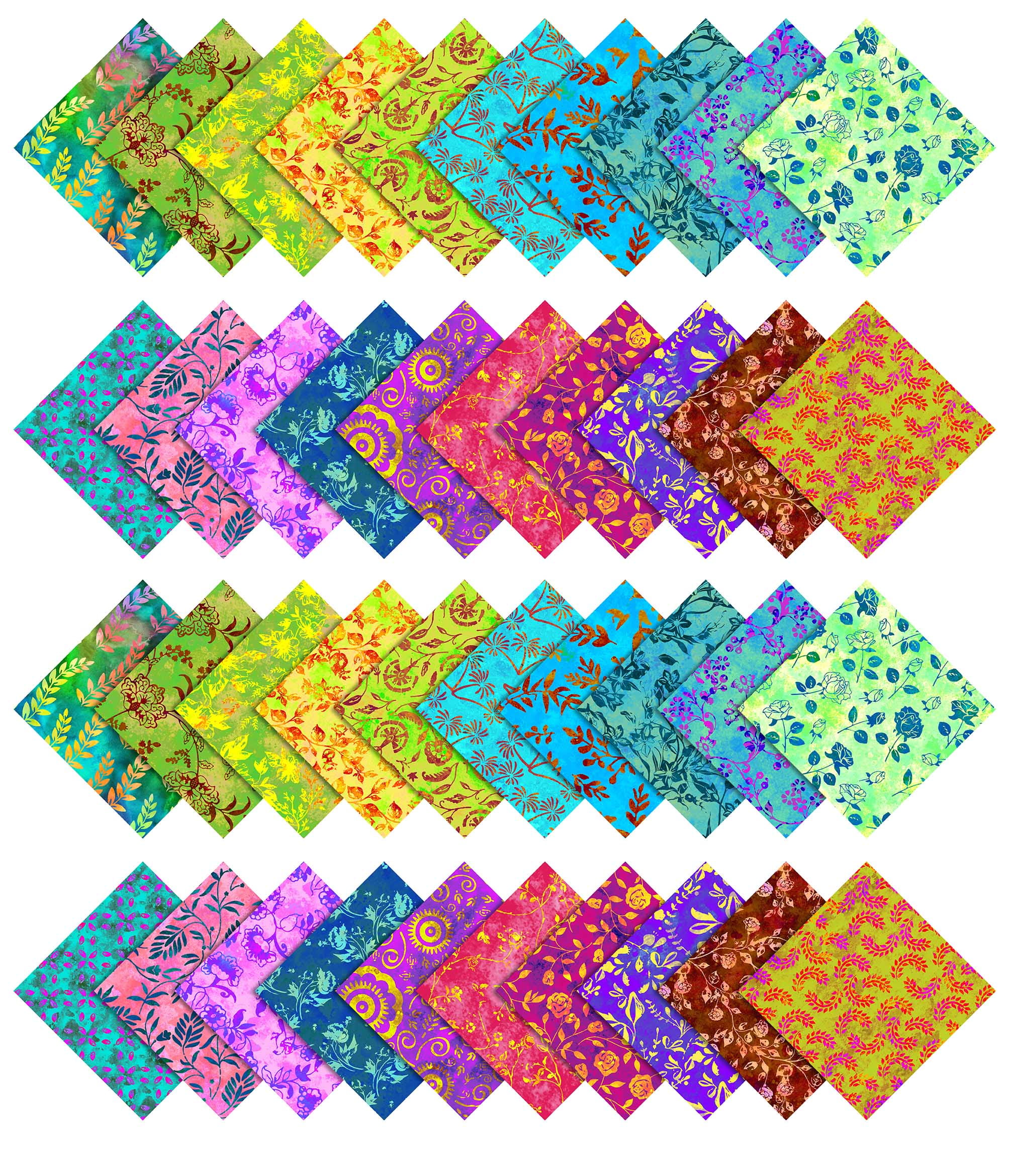 Soimoi Batik Print Precut 10-inch Cotton Fabric Quilting Squares Charm Pack DIY Patchwork Sewing Craft