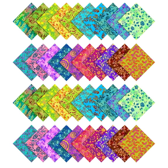 Soimoi Batik Print Precut 10-inch Cotton Fabric Quilting Squares Charm Pack DIY Patchwork Sewing Craft