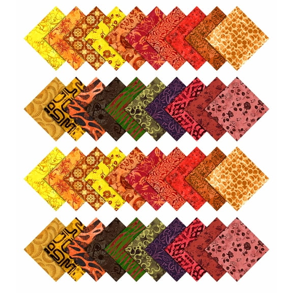Soimoi Batik Print Precut 5-inch Cotton Fabric Quilting Squares Charm Pack DIY Patchwork Sewing Craft