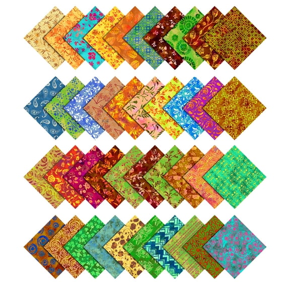 Soimoi Batik Print Precut 5-inch Cotton Fabric Quilting Squares Charm Pack DIY Patchwork Sewing Craft