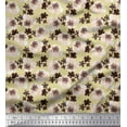 thumbnail image 1 of Soimoi Beige Cotton Cambric Fabric Rose Flower Watercolor Decor Fabric Printed 1 Yard 58 Inch Wide, 1 of 3