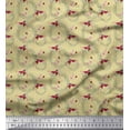 thumbnail image 1 of Soimoi Beige Cotton Duck Fabric Heart & Wreath Floral Print Sewing Fabric Yard 42 Inch Wide, 1 of 3
