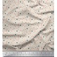 thumbnail image 1 of Soimoi Beige Cotton Jersey Fabric Polka Dots Printed Fabric 1 Yard 58 Inch Wide, 1 of 3