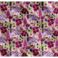 thumbnail image 1 of Soimoi Beige Cotton Voile Fabric Pink & Purple Floral Watercolor Printed Fabric 1 Yard 56 Inch Wide, 1 of 7