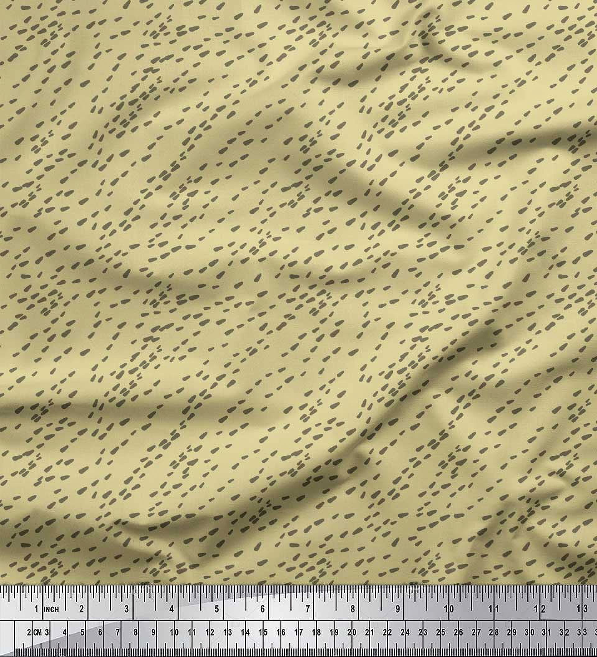Soimoi Beige Heavy Canvas Fabric Brush Stroke Abstract Print Fabric by the Yard 58 Inch Wide