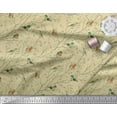 thumbnail image 1 of Soimoi Beige Heavy Canvas Fabric Leaves & Flowerpecker Bird Print Sewing Fabric Yard 58 Inch Wide, 1 of 3