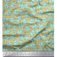 thumbnail image 1 of Soimoi Beige Moss Georgette Fabric Bottle & Stripe Decor Fabric Printed Yard 42 Inch Wide, 1 of 1