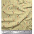 thumbnail image 1 of Soimoi Beige Poly Georgette Fabric Plant & Floral Printed Fabric 1 Yard 42 Inch Wide, 1 of 3