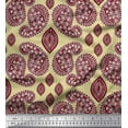 thumbnail image 1 of Soimoi Beige Viscose Chiffon Fabric Maroon Paisley Printed Fabric 1 Yard 42 Inch Wide, 1 of 1