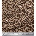 thumbnail image 1 of Soimoi Beige polyester Crepe Fabric Leopard Animal Skin Printed Fabric 1 Yard 42 Inch Wide, 1 of 3