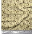 thumbnail image 1 of Soimoi Beige polyester Crepe Fabric Stripe & Flower Floral Print Fabric by the Yard 52 Inch Wide, 1 of 3