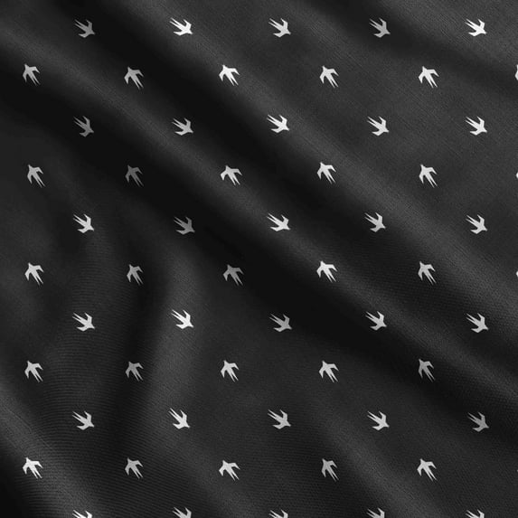 Soimoi Bird Print Velvet Fabric Decor Sewing Fabric By The Yard 54 Inch WideDecorative Fabric For Upholstery And Home Accents Black