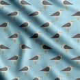 thumbnail image 1 of Soimoi Bird Printed, Cotton Satin Spandex, Sewing Fabric by The Yard 54 Inch Wide, Decorative Fabric for Dresses and Home Accents, Light Blue, 1 of 1