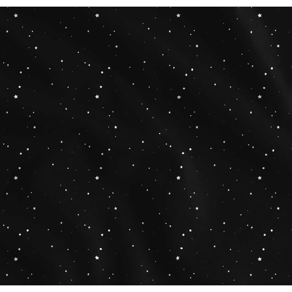 Soimoi Black Cotton Cambric Fabric Dots & Star Print Fabric by the Yard 42 Inch Wide