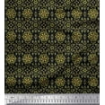 thumbnail image 1 of Soimoi Black Cotton Duck Fabric Artistic Floral Print Sewing Fabric Yard 42 Inch Wide, 1 of 3