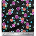 thumbnail image 1 of Soimoi Black Cotton Duck Fabric Artistic Flower & Geometric Print Sewing Fabric Yard 42 Inch Wide, 1 of 1