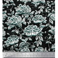 thumbnail image 1 of Soimoi Black Cotton Duck Fabric Artistic Leaf & Floral Print Fabric by the Yard 42 Inch Wide, 1 of 3