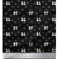 thumbnail image 1 of Soimoi Black Cotton Duck Fabric Bow & Diamond Geometric Print Sewing Fabric Yard 56 Inch Wide, 1 of 3